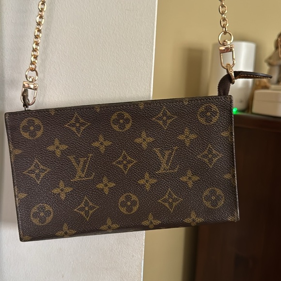 ⚡️🤎Auth🤎⚡️Beautiful Louis Vuitton Monogram Bucket Clutch Pochette🍃(882 RA） - Picture 5 of 6